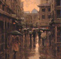 Raining in the street